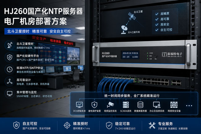 HJ260国产化NTP服务器为某电厂提供标准卫星授时服务